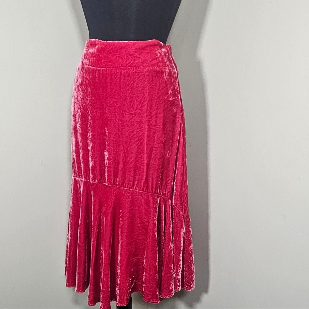 90's Ryan Michael Velvet Glam Boho Luxe Skirt M Beautiful Quality